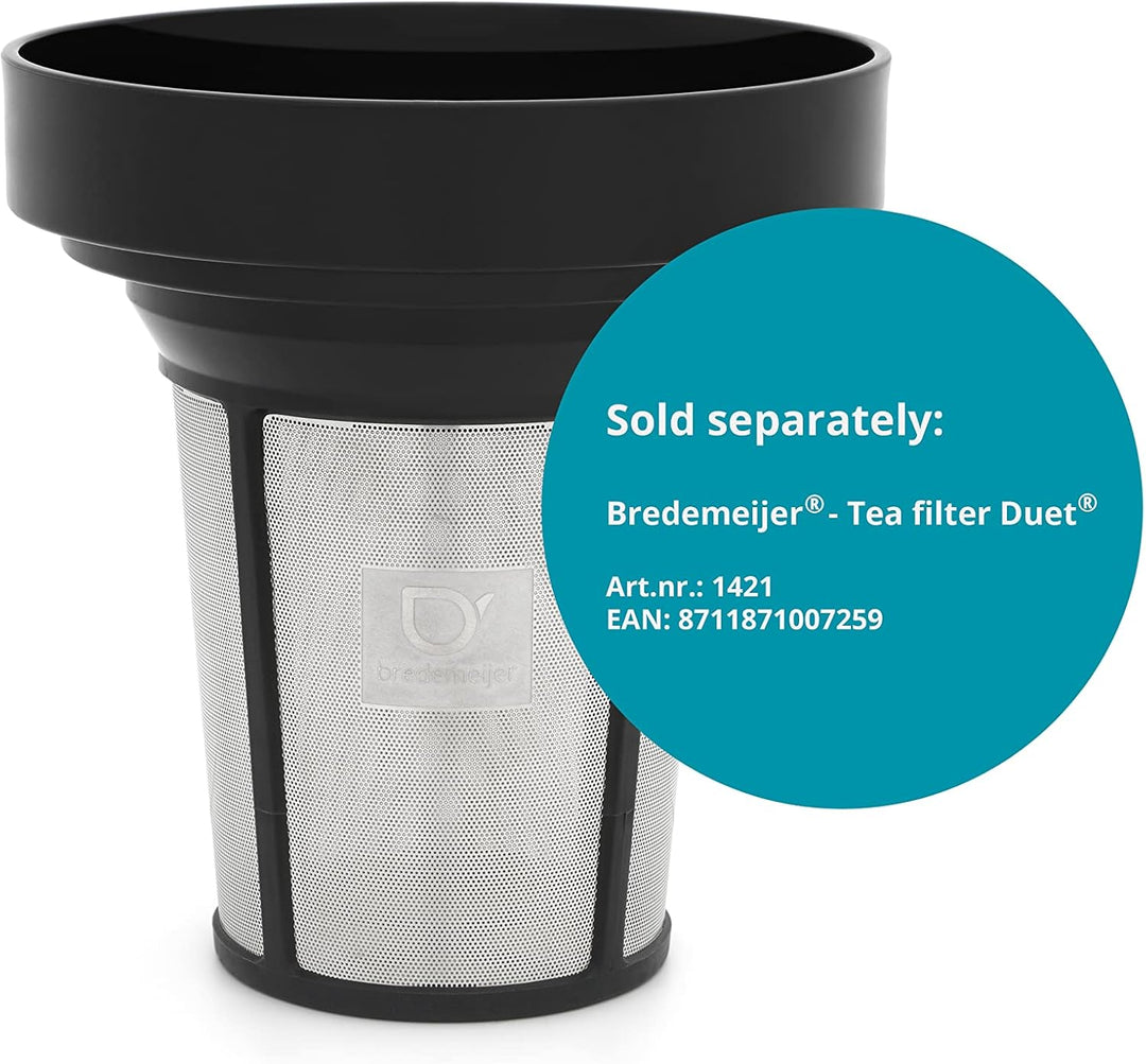 Bredemeijer kleine bauchige doppelwandige Edelstahl Teekanne 0.5 Liter Edelstahl 11.6 x 17.6 x 13.1