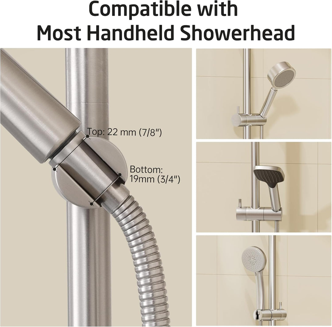 KES Duschstange Brausestange Edelstahl 18/8 Wandstange Dusche mit Duschkopfhalterung Duschkopf Halte