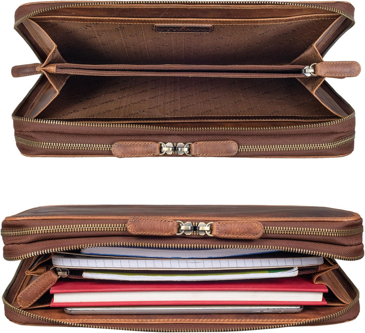 STILORD 'Ferris' Dokumentenmappe Echtleder Konferenzmappe XL für 13,3 Zoll MacBook Dokumententasche