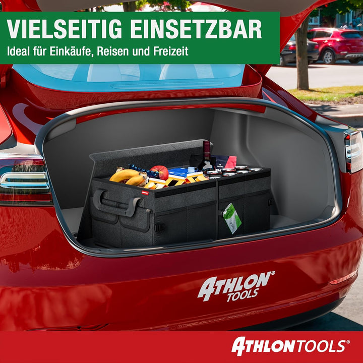 ATHLON TOOLS Kofferraum-Organizer XXL – faltbare Kofferraum-Tasche, rutschfest, verstärkt, stabil mi