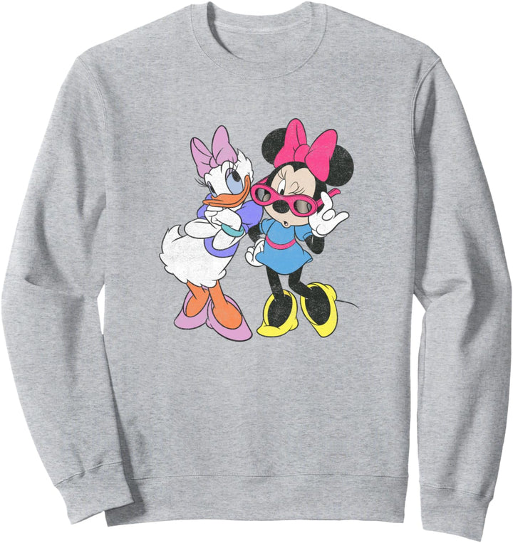 Disney Mickey And Friends Daisy & Minnie Vintage Distressed Sweatshirt