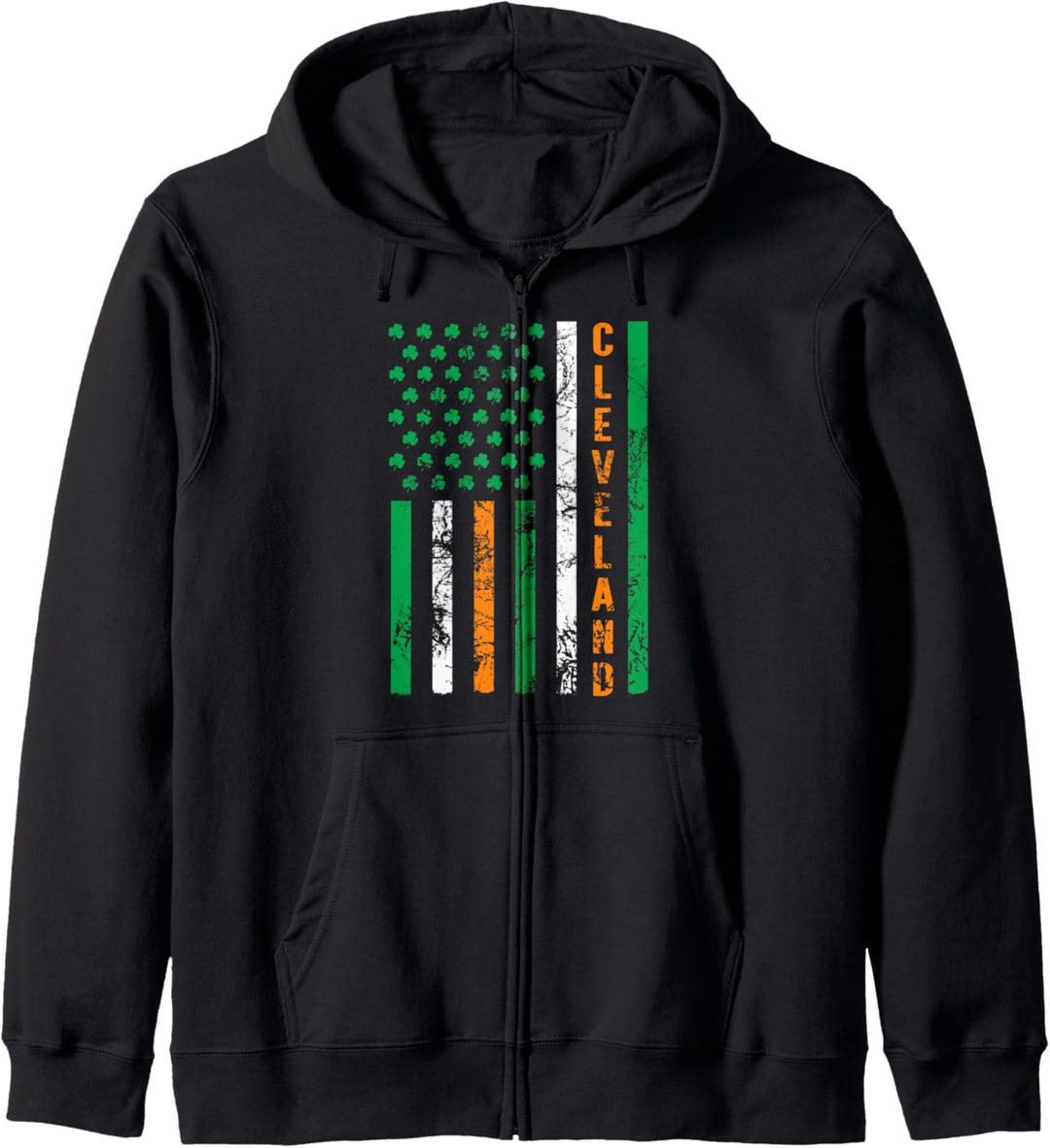 Cleveland St. Patrick's Day Flag Shamrocks Irish Heritage Kapuzenjacke