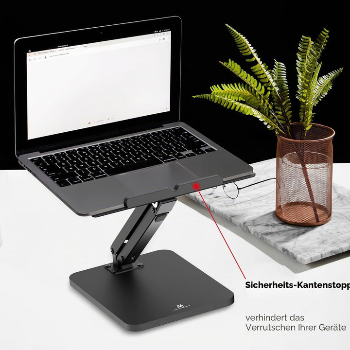 Maclean Schreibtischständer für Monitor oder Laptop | Höhenverstellbar 105-325 mm | Gasfedermechanis