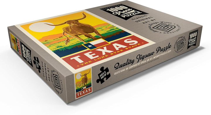 Texas: The Lone Star State, State Pride Vintage Poster - Premium 1000 Teile Puzzle - MyPuzzle Sonder