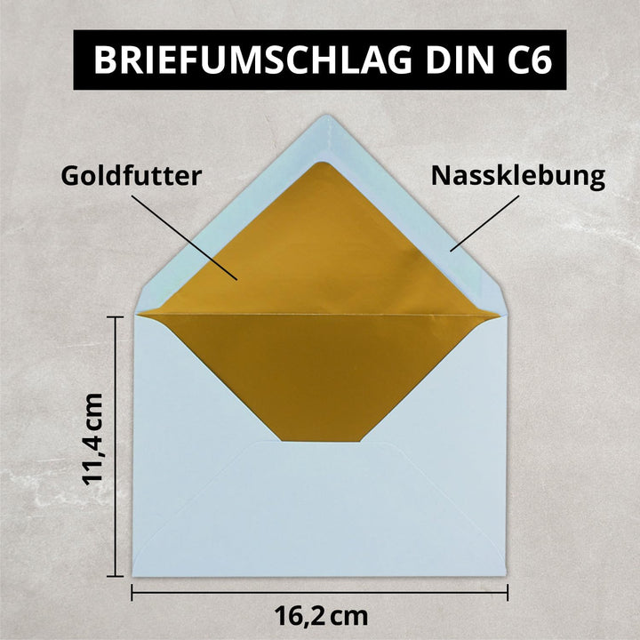 Kuverts in Hell-Blau - 75 Stück - Brief-Umschläge DIN C6-114 x 162 mm - 11,4 x 16,2 cm - Nassklebung