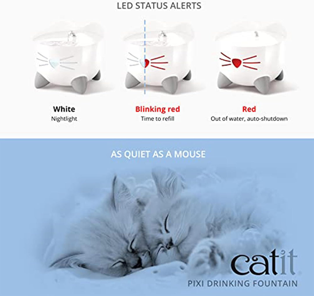 Catit Pixi Trinkbrunnen für Katzen, 2,5L, weiss, 1 Stück (1er Pack) weiss 1 Stück (1er Pack), weiss