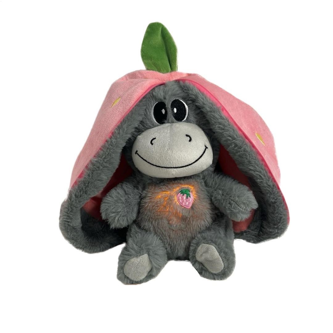 Atmendes Eselspielzeug,Atmendes Stofftier,Fruchtesel-Plüschtiere -Beruhigendes Kuscheltier-Plüschtie