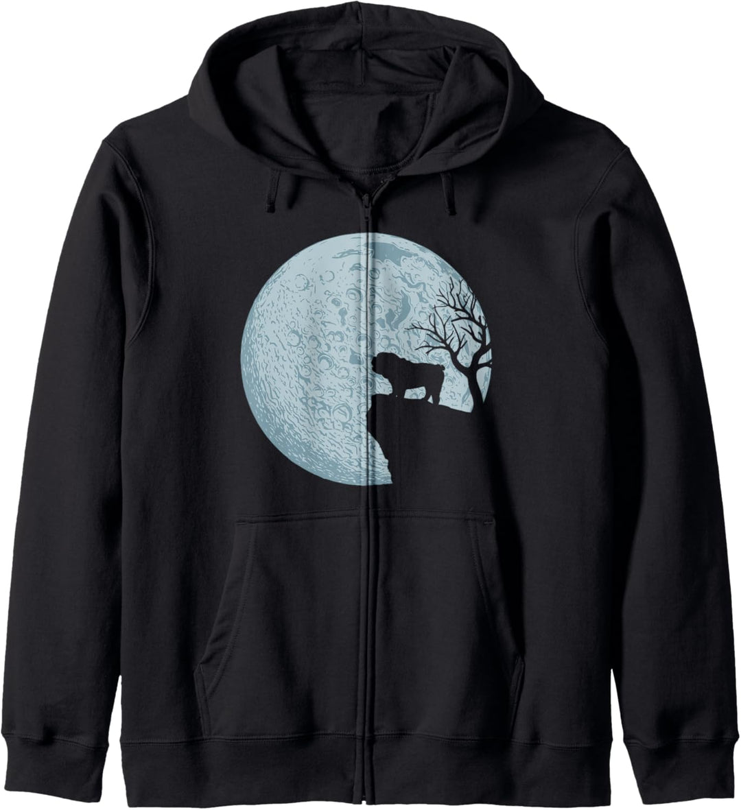Englische Bulldogge Vollmond Hund Liebe Natur Geschenk Kapuzenjacke