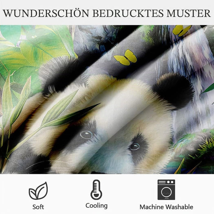 Zomer Bettwäsche Set 135x200 cm 2teilig Bettbezug Mikrofaser Bettwäsche Deckenbezug mit Panda Eltern