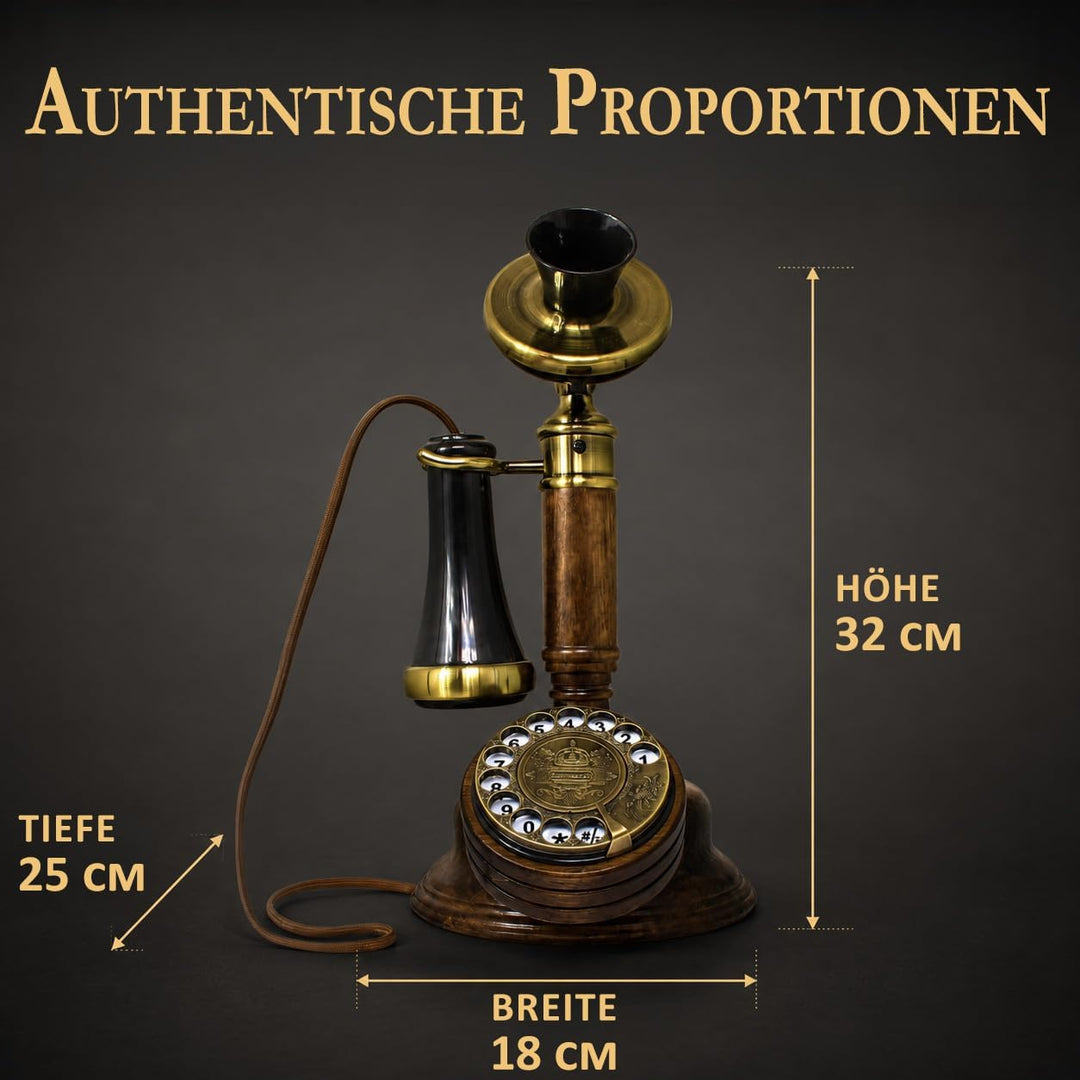 Opis 1921 Cable - Modell C - Retro Telefon/Altes Telefon mit Wählscheibe/Festnetztelefon Retro/Antik