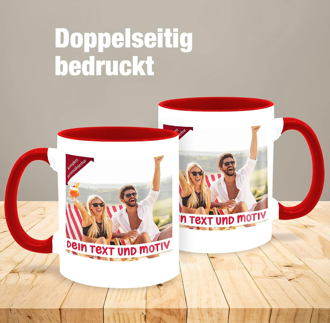 Tasse Tassen 325ml - eigenem Bild - Eigenes Foto Geschenk I - 325 ml - Rot - selbst gestaltet fotota