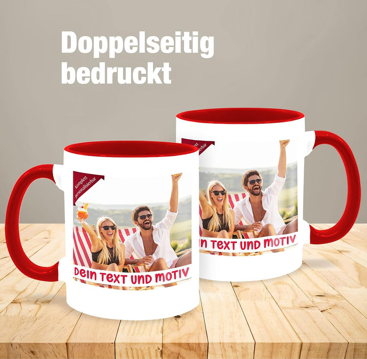 Tasse Tassen 325ml - eigenem Bild - Eigenes Foto Geschenk I - 325 ml - Rot - selbst gestaltet fotota