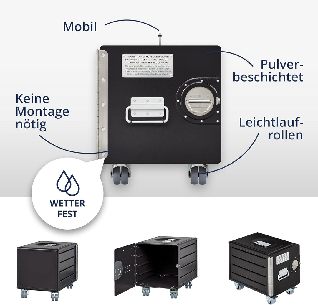 Rollcontainer mit Schubladen, Metallschrank, mobiler Aktenschrank, Schubladenschrank, Industrial Möb