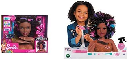 Barbie, Affro Style Frisierkopf, 27 Frisuren-Accessoires inklusive, Make-up ändert die Farbe, Spielz