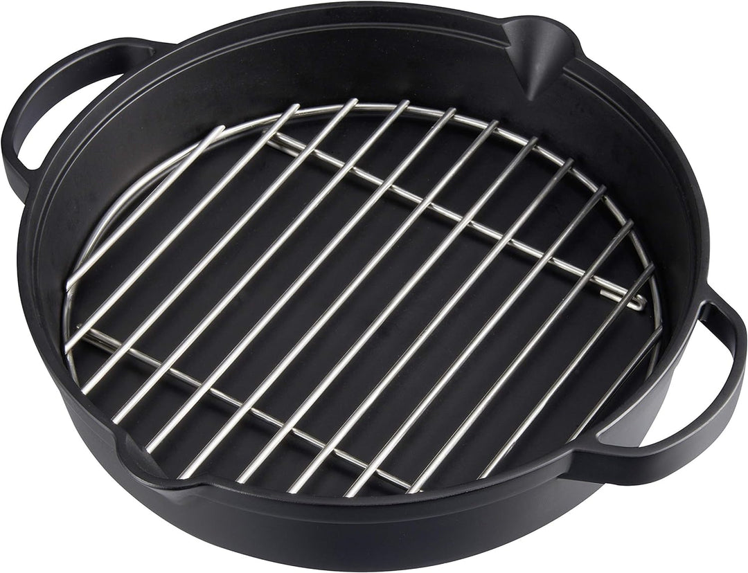 Campingaz Bratpfanne aus Gusseisen mit Grillrost aus Edelstahl, Ø 31,6 cm & Abdeckhaube für Attitude
