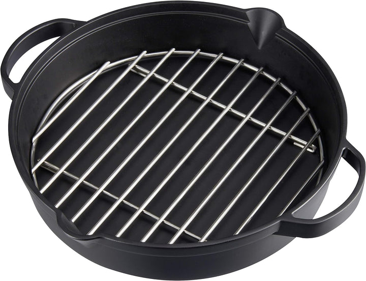 Campingaz Bratpfanne aus Gusseisen mit Grillrost aus Edelstahl, Ø 31,6 cm & Abdeckhaube für Attitude