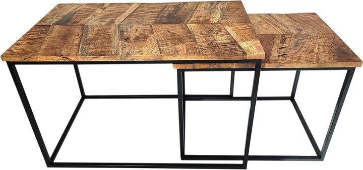 DARO DEKO Mango Holz Tisch rechteckig - 76,5 x 43,5 x 50 cm 77 x 44 x 50 cm, 77 x 44 x 50 cm