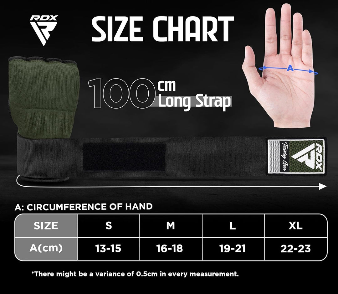 RDX Gel Innenhandschuhe Boxen MMA Muay Thai Training, Elastisch Boxbandagen 100cm Lang Handgelenkban