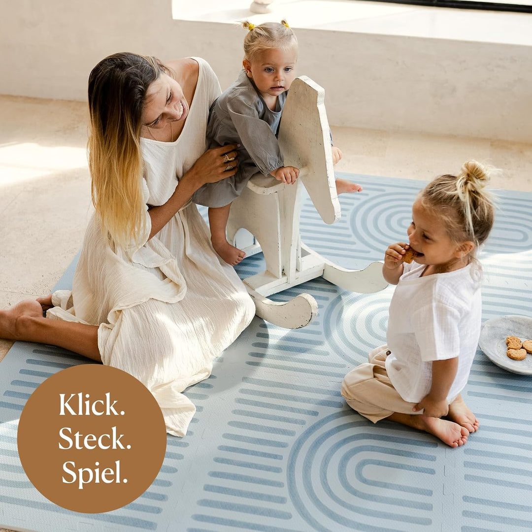 Toddlekind Baby-Puzzlematten, 6-TLG. inkl. Rand, ungiftige Schaumstoffmatten, für Bauchzeit und Krab