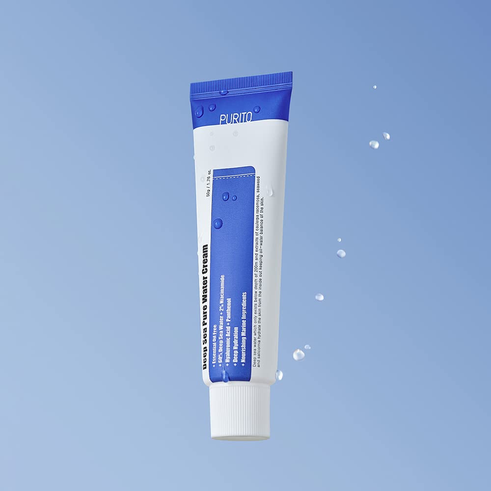 PURITO ÄTHERISCHE ÖLFREIE TIEFSEER PURE WASSER CREME 50g 1.7fl.oz, Feuchtigkeitscreme für Gesicht, G