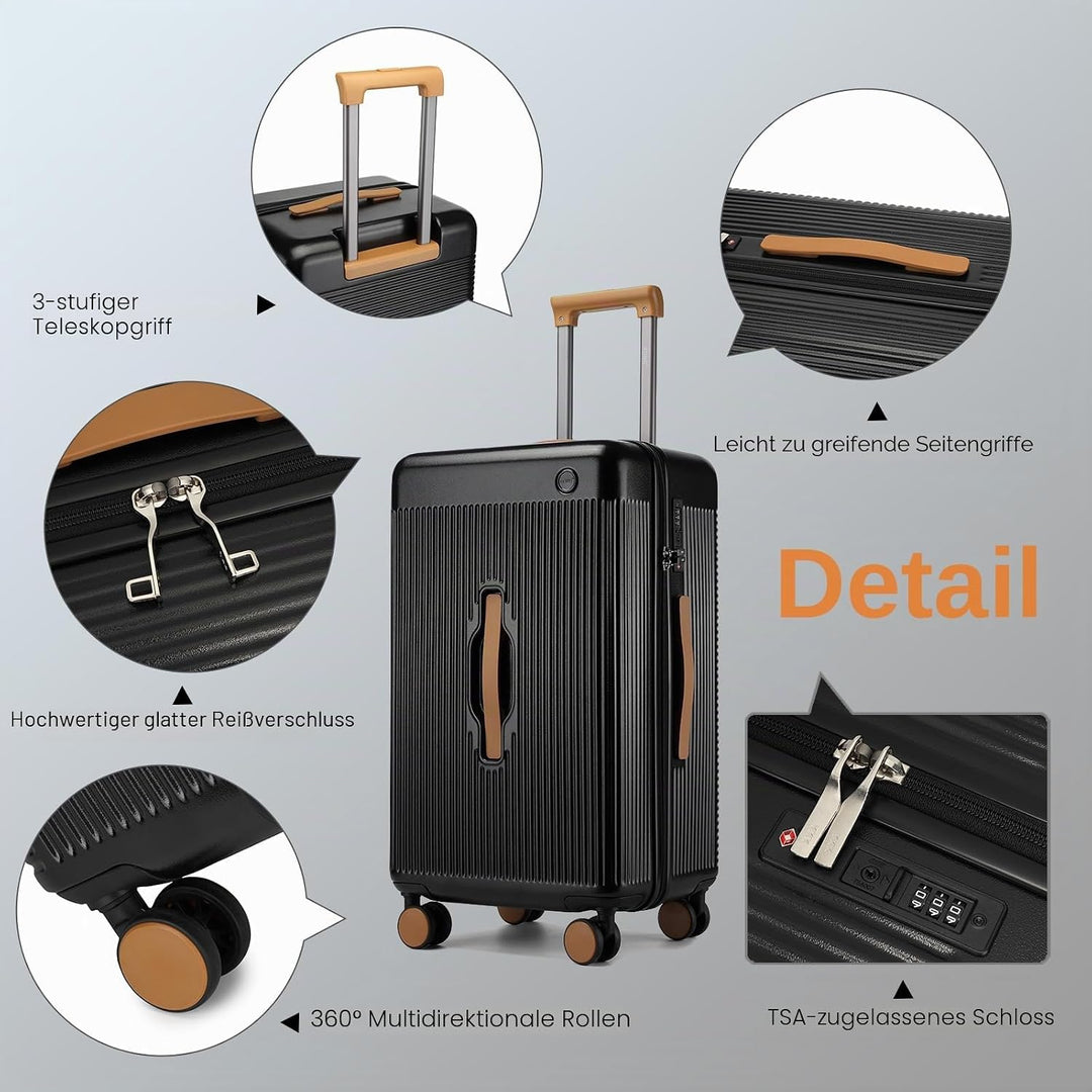 Kono 61 cm grosser Koffer, Leichter ABS+Polycarbonat-Hartschalentrolley, modischer Reise-Check-in-Et