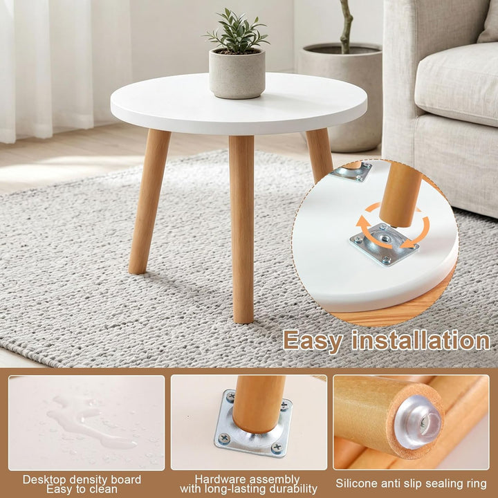 Pflanzenhocker aus Holz, Blumenhocker für Innen & Balkon, Pflanzenständer Stabil Rund, Blumenständer