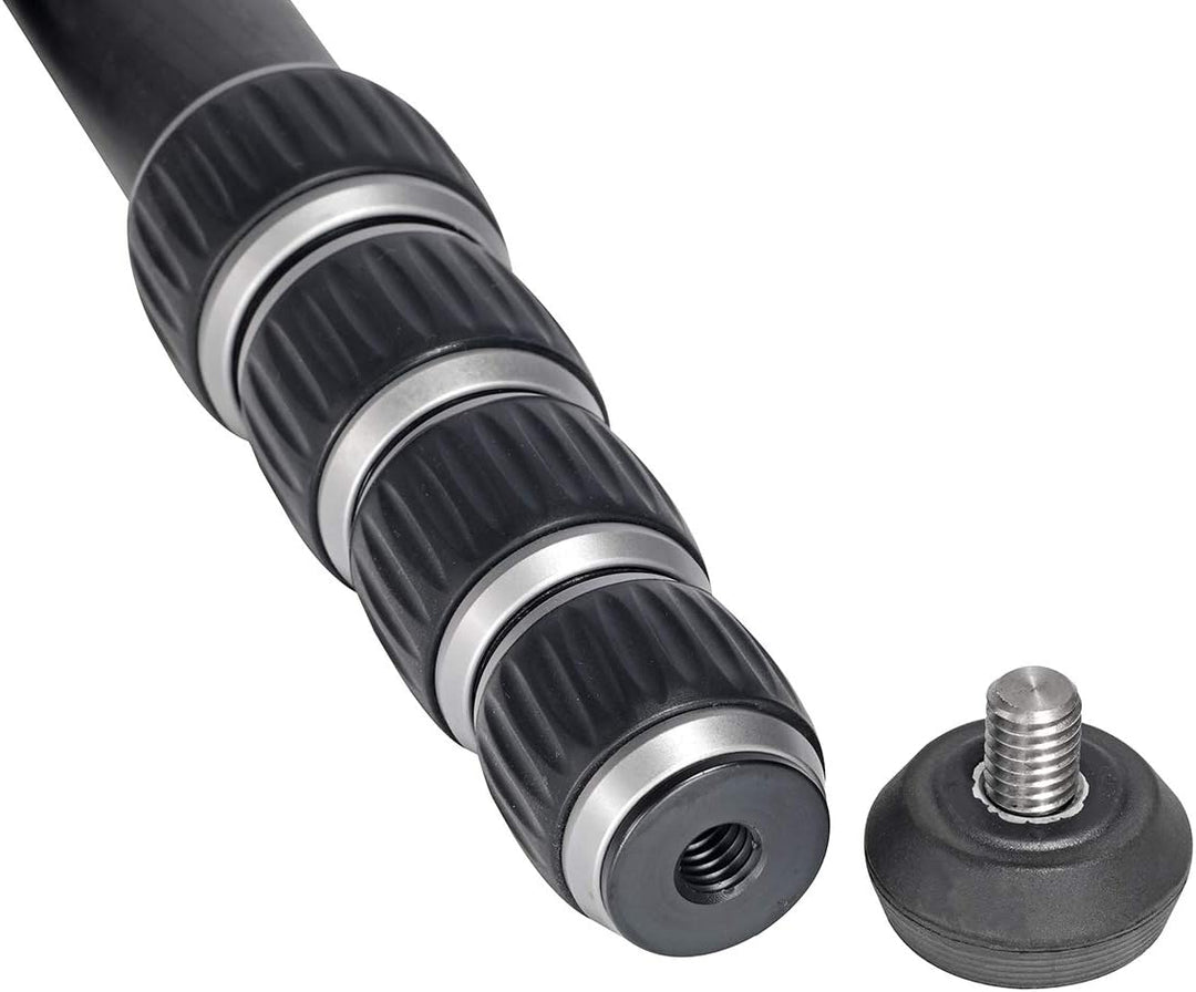 Robustes leichtes Monopod aus hochwertigem Karbon mit 5 Segmenten und Schnelldrehverschlüssen, 40cm