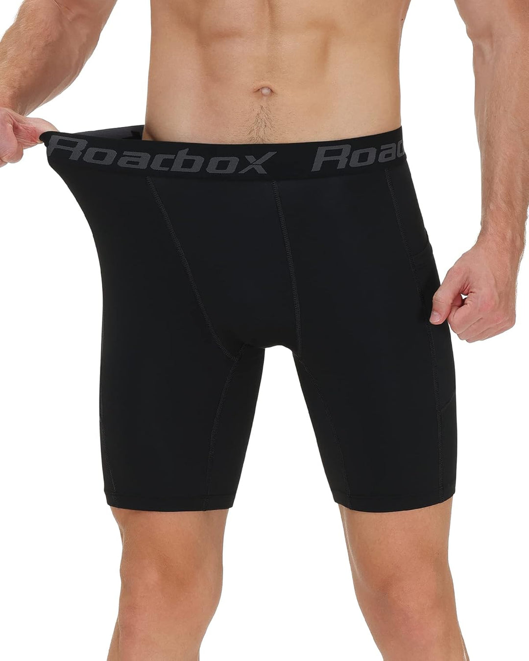 Roadbox 1 oder 3 Pack Herren Kompressionsshorts, Schnelltrocknendes Baselayer Unterhose Tights Kurz