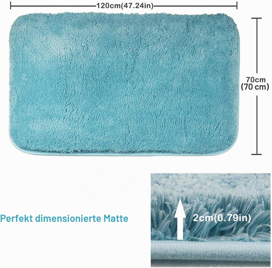 FCSDETAIL rutschfeste, Hochflor Badteppiche 70X120 cm, Maschinenwaschbare Badematte, Badvorleger mit