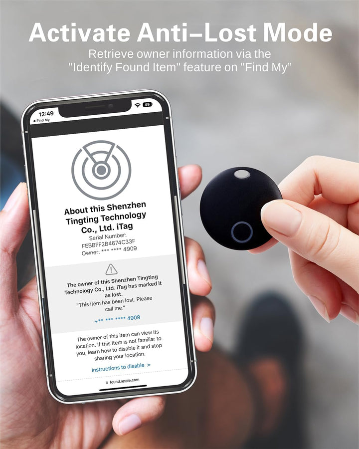 Reyke Smart Tag Pro, Koffer Tracker kompatibel mit Apple Wo ist? APP (nur iOS), Schlüsselfinder für