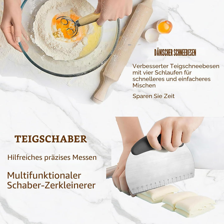 Brotgärkorb -Set- aus Silikon, Gärkörbchen zum Brotbacken (23cm Rund und 25cm Gärkörbchen oval),Brot