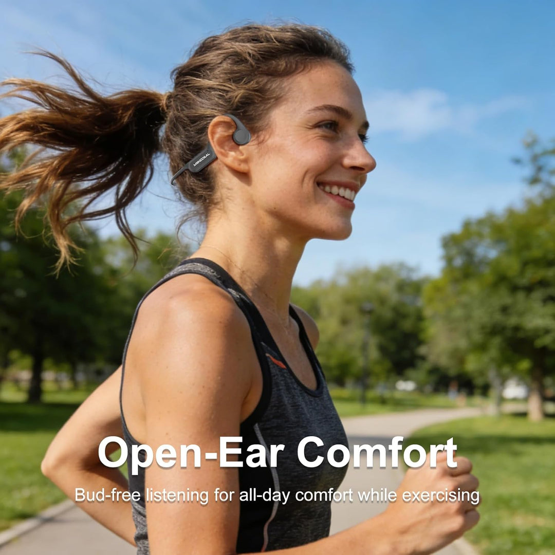MONODEAL Knochenschall Kopfhörer Bluetooth 5.3 Open-Ear Kopfhörer, Typ-C Ladeanschluss, IPX6 wasserd