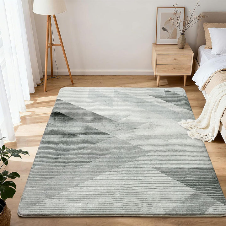 ASIinnsy Teppich Wohnzimmer Schlafzimmer Kurzflor Teppiche Modern Grosser Teppich rutschfest Weich A