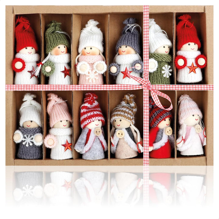 com-four® 12x Premium Weihnachtsbaum-Anhänger Engel - Christbaumschmuck - Feen-Figuren als Geschenka