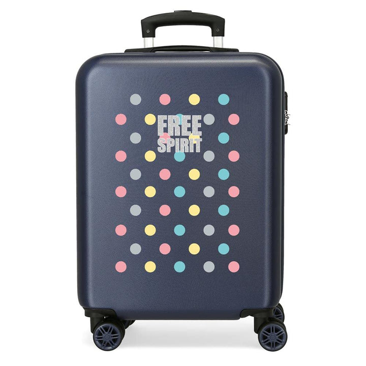 Movom Free Dots Kabinenkoffer Blau 38 x 55 x 20 cm Hartschalen ABS Kombinationsschloss 34 L 2,6 Kg 4