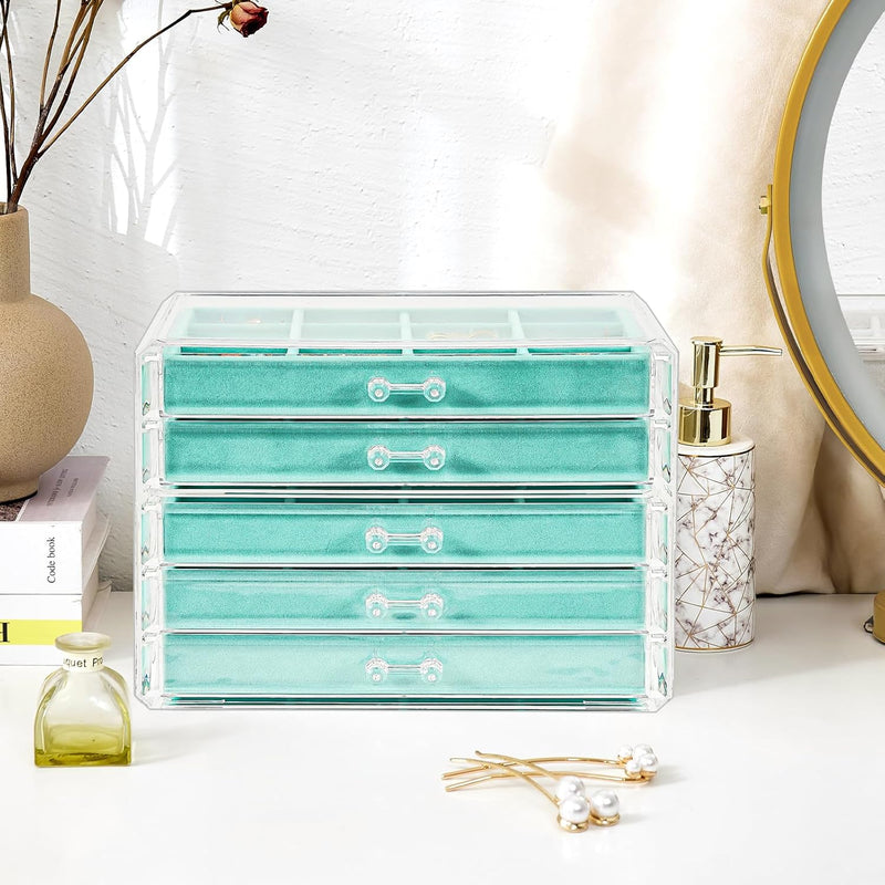 ProCase Acryl Schmuck Organizer Schmuckschatulle für Damen Durchsichtige Schmuckaufbewahrung Schmuck