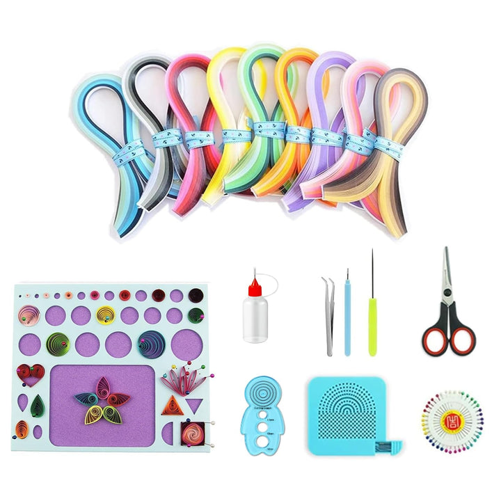 YURROAD Quilling Set, Quilling Papier Werkzeug Set mit 36 Farben 900 Quilling Papierstreifen 3mm, Qu