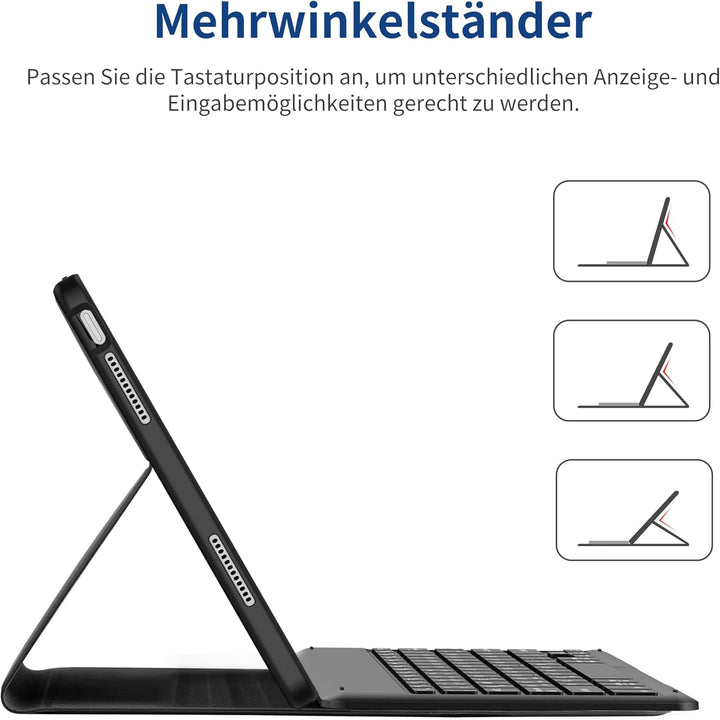 EasyAcc Tastatur Hülle Kompatibel mit Lenovo Tab M11 TB330 2024 mit Schutzfolie, [QWERTZ Deutsches],