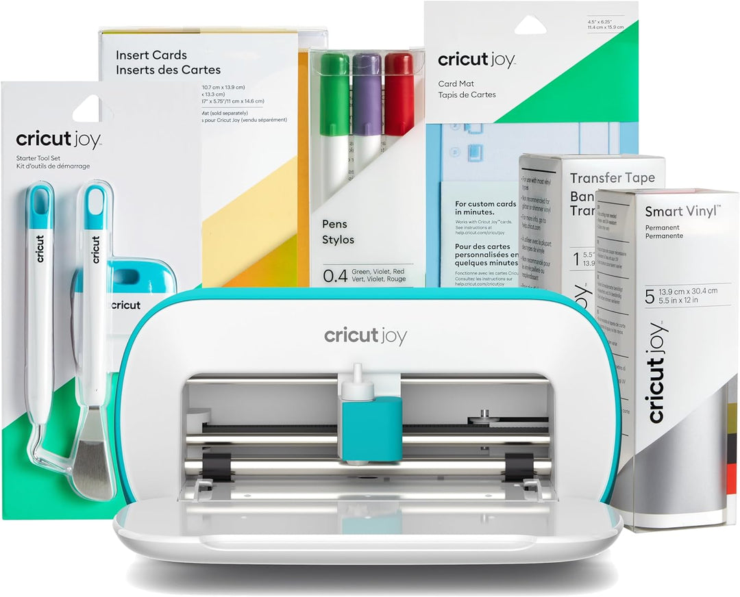 Cricut 8001864V2 Joy | Kompakte, smarte Schneidemaschinen-inklusive Starterpaket, Plastic, White, St
