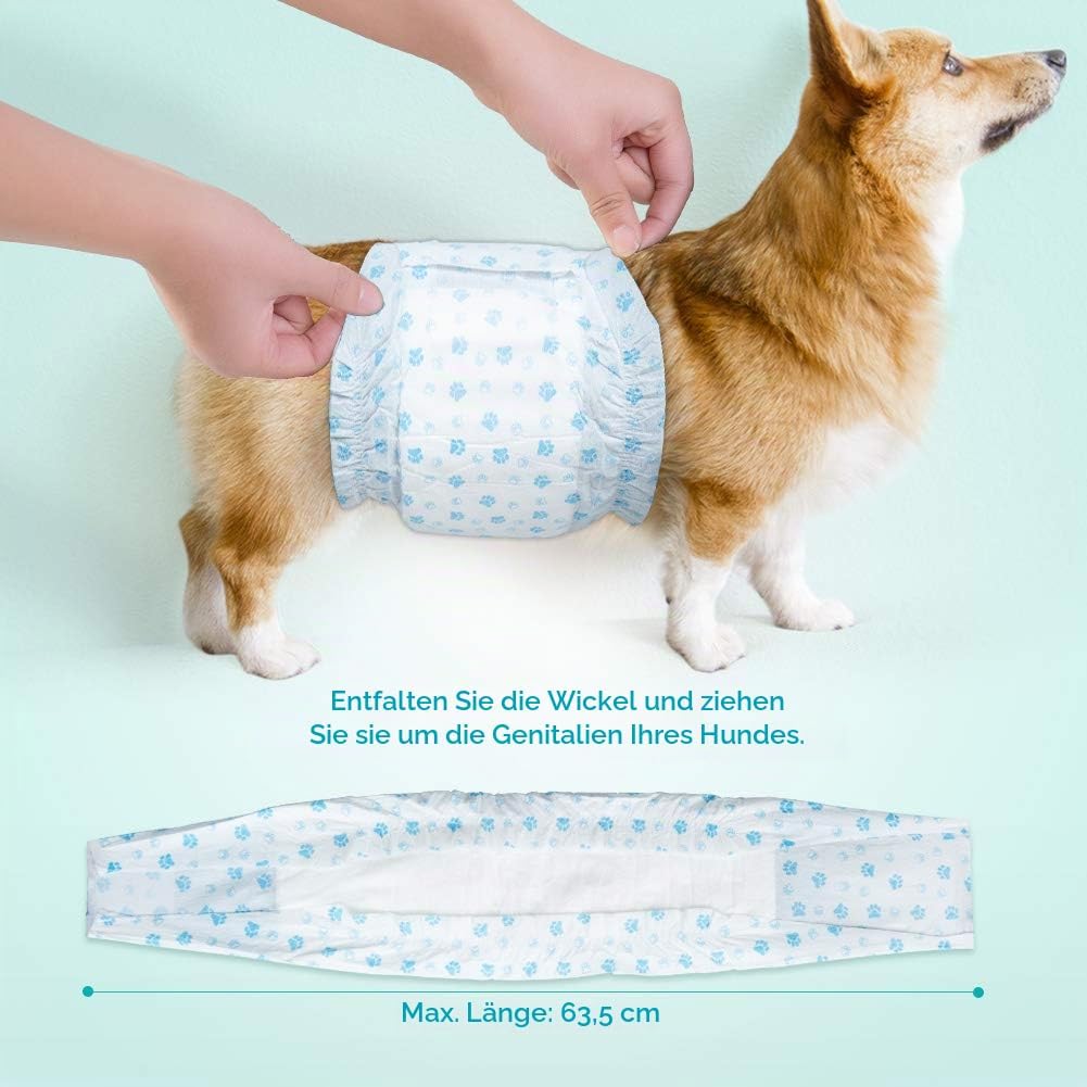 Einweg-Hundewindeln Male Wraps - Super absorbierende weiche männliche Windeln für männliche Hundemar