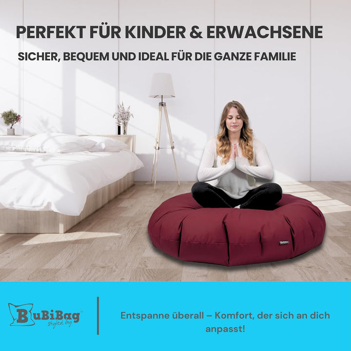 BuBiBag 2in1 Sitzsack L - XXL mit Füllung für Kinder &amp; Erwachsene, Gaming Beanbag &amp; Bodenkissen für