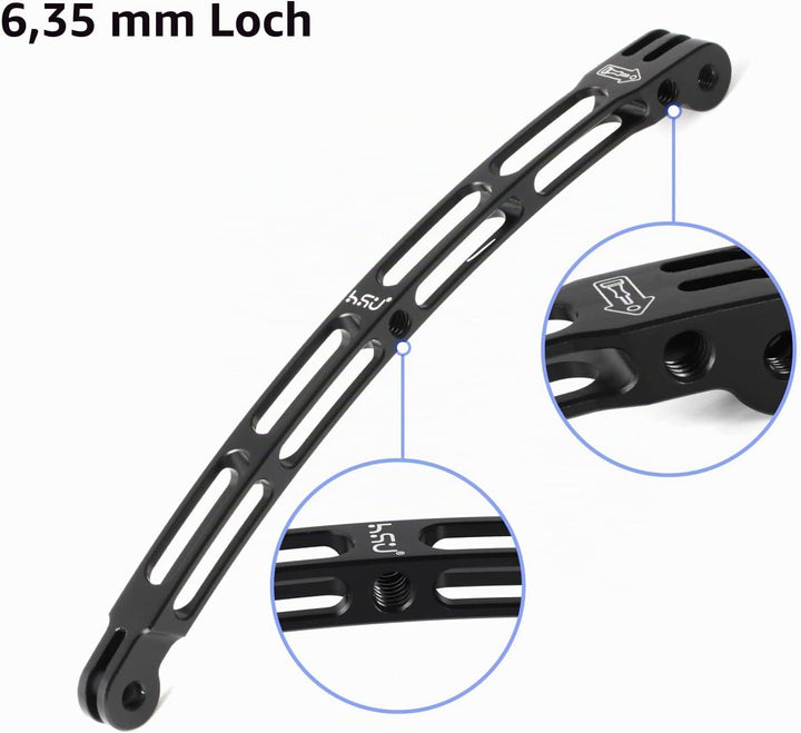 HSU Aluminium Helmet Mount Kit für GoPro, Gebogene Verlängerungsarme für Hero 12/11/10/9/8/7/6/5/4/3