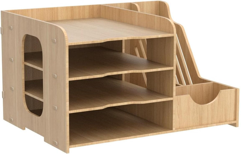 PUNCIA Dokumentenablage A4 Briefablage Ablagefächer Holz Schreibtisch Datei Organizer Papierablage A