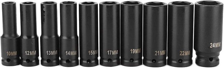 Dioche Steckschlüssel-Set, Sechskant, 1/2 Zoll, tiefe Schlagschrauber, aus Chrom-Vanadium-Stahl, hoh