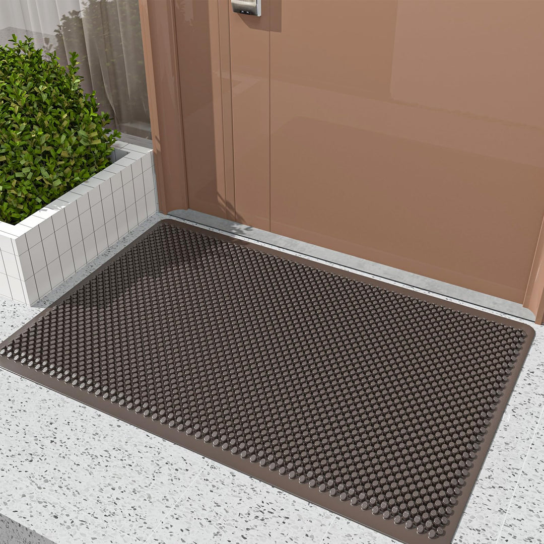 Fowooyeen Fussmatte Aussen, Silikon Schmutzfangmatte Fussmatte Outdoor, Waschbare Fussabtreter mit N