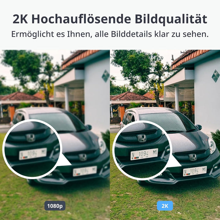 SwitchBot Drahtlose Sicherheitskamera Kit, 2K Aussenkamera mit Solarpanel, ununterbrochene Überwachu