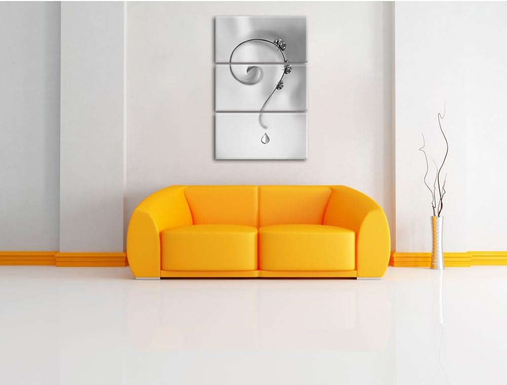 Pixxprint Marienkäfer Folgen dem Fragezeichen Kunst B&W 3-Teiler Leinwandbild 120x80 Bild auf Leinwa