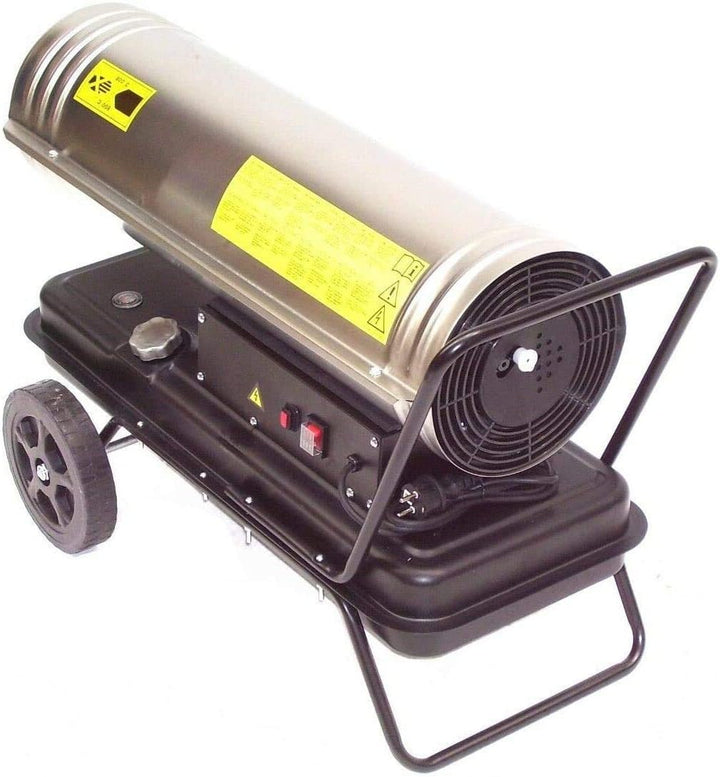 Edelstahl Heizkanone 55205 Bauheizer 30kW Diesel Heizung Ölheizgerät Bautrockner, Ölheizgebläse Über