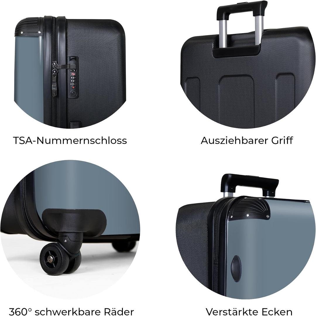 NoBoringSuitcases.com® Koffer XL Gross 77x51.5x28 cm Hartschale Reisekoffer 4 Rollen Leicht Koffer T