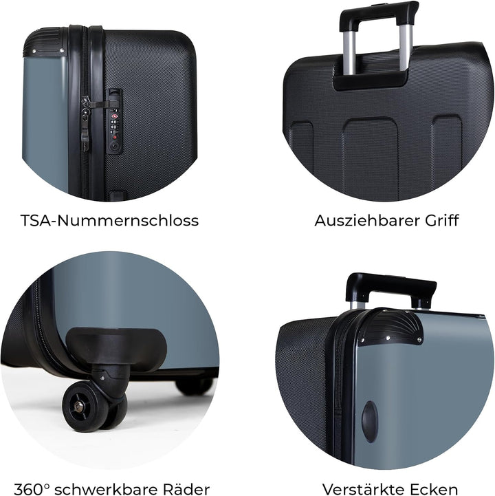 NoBoringSuitcases.com® Koffer XL Gross 77x51.5x28 cm Hartschale Reisekoffer 4 Rollen Leicht Koffer T